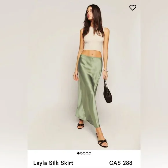 ❌SOLD❌ NWOT Reformation Layla Silk Skirt - Picture 6 of 12